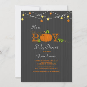 Pumpkin Baby Shower Invitation