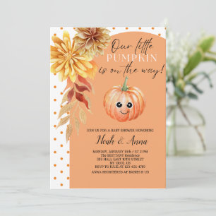  pumpkin baby shower invitation