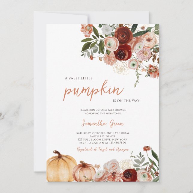 Pumpkin Baby Shower Invitation (Front)