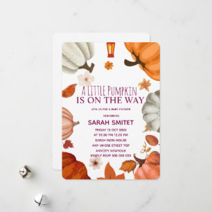 Pumpkin Baby Shower Invitation, A Little Pumpkin i Holiday Card