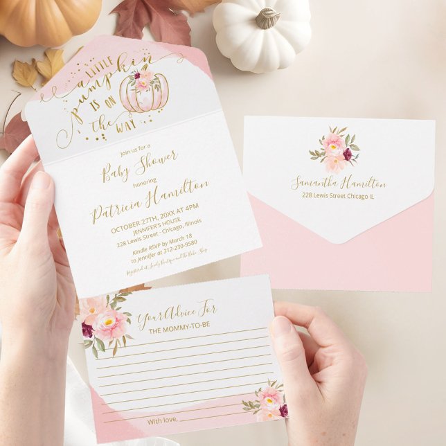 Pumpkin Baby Shower Invitation & Advice Card (Creator Uploaded)