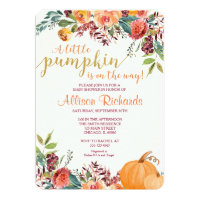 Pumpkin baby shower invitation, fall baby shower card