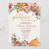 Pumpkin baby shower invitation, fall baby shower invitation (Front/Back)