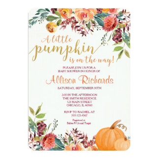 Pumpkin baby shower invitation, fall baby shower invitation