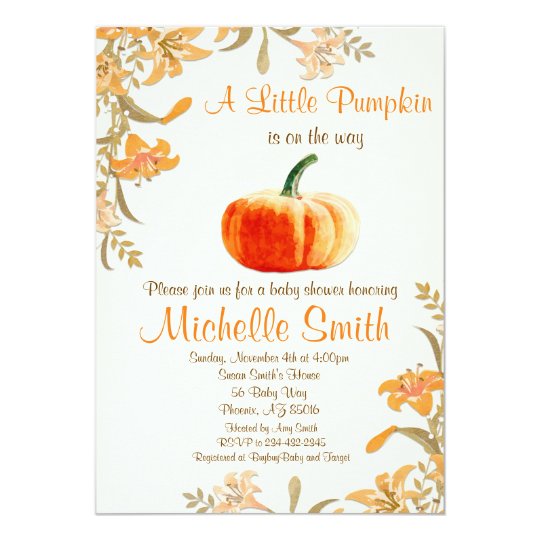 Pumpkin Baby Shower Invitation, Little Pumpkin Invitation | Zazzle.com