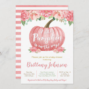 Pumpkin Baby Shower Invitation Pink
