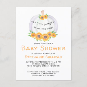 Pumpkin Baby Shower Invitation Postcard