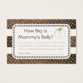 Pumpkin Baby Shower Mommy's Belly Game, Wood Ivory (Front)