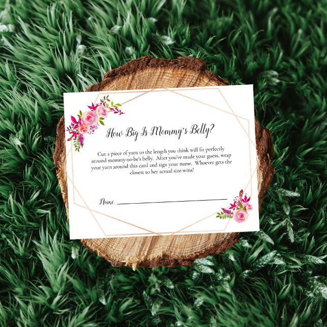 Pumpkin Baby Shower Mommy's Belly Size Game Floral Invitation (Creator Uploaded)