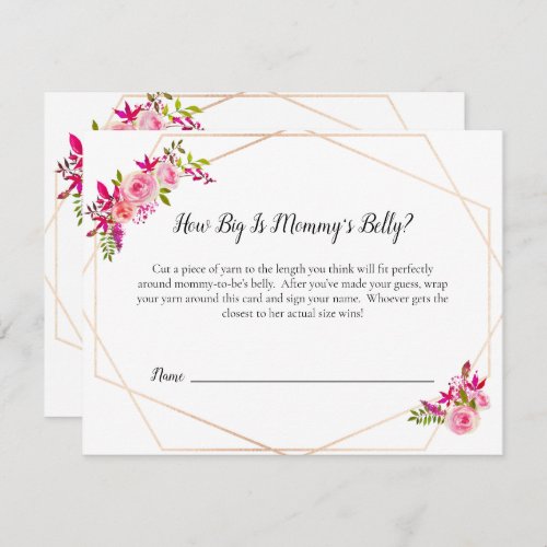 Pumpkin Baby Shower Mommys Belly Size Game Floral Invitation