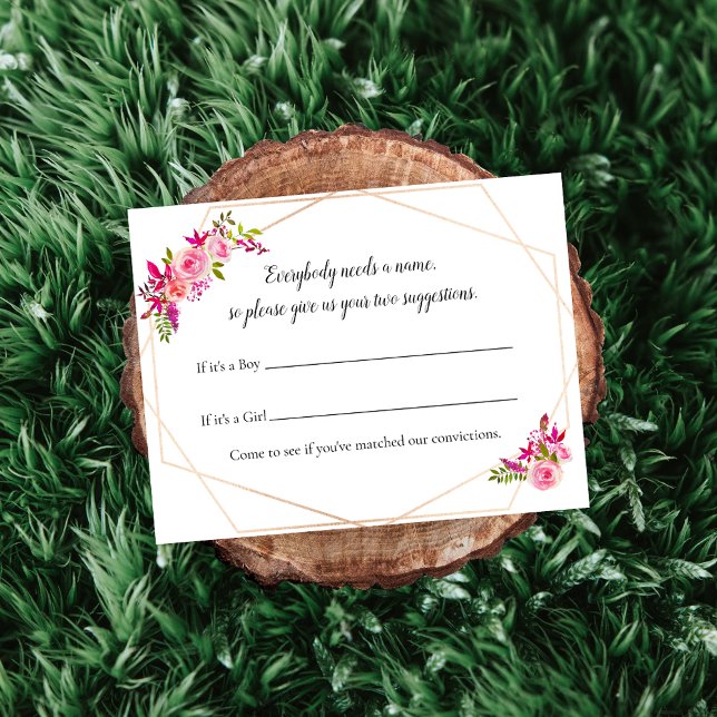 Pumpkin Baby Shower Name Suggestion Game Floral Invitation (Creator Uploaded)