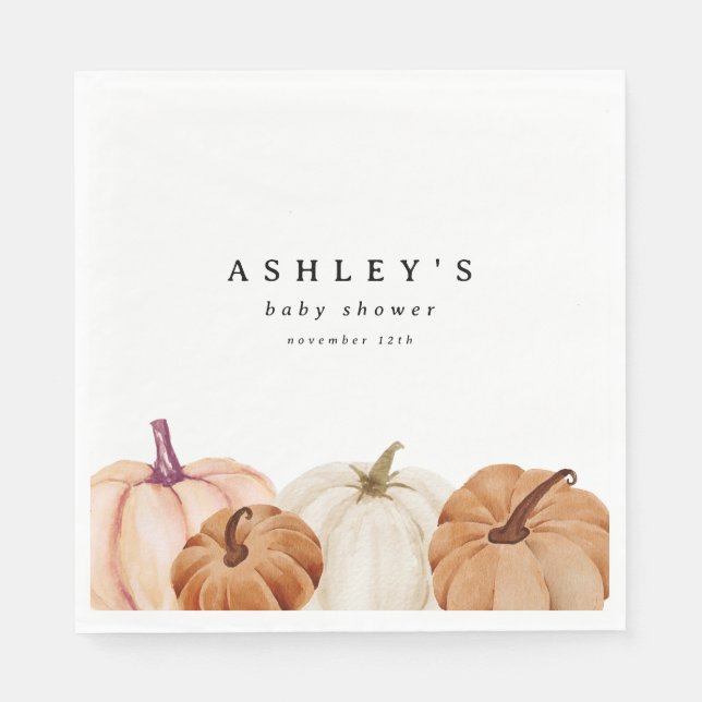 Pumpkin Baby Shower Napkins (Front)