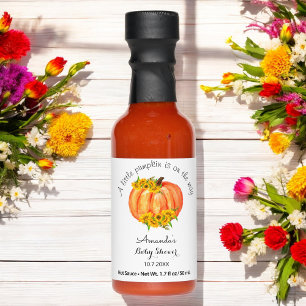 Pumpkin Baby Shower Orange White Hot Sauces