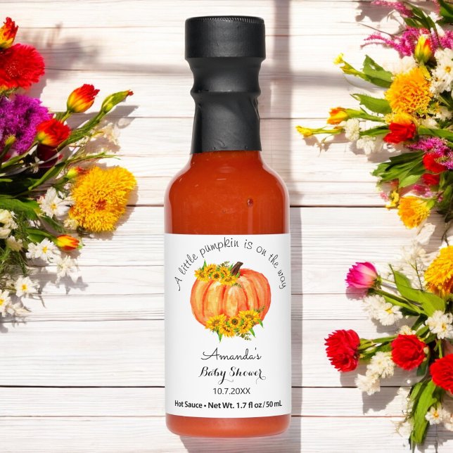 Pumpkin Baby Shower Orange White  Hot Sauces (Creator Uploaded)