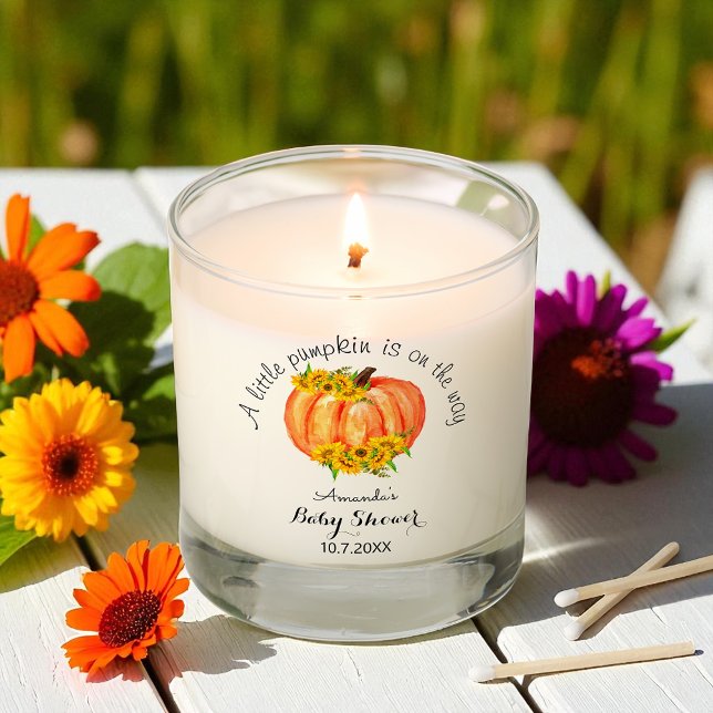 Pumpkin Baby Shower Orange White  Scented Candle (Creator Uploaded)