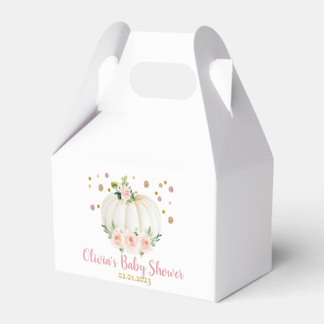 Pumpkin Baby Shower Paper Favor Boxes (Front Side)