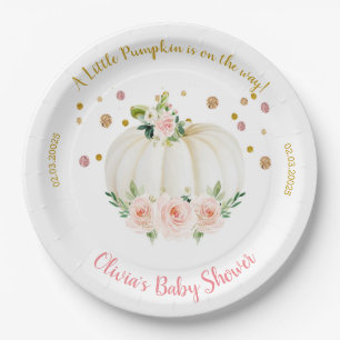 Pumpkin Baby Shower Paper Paper Plates