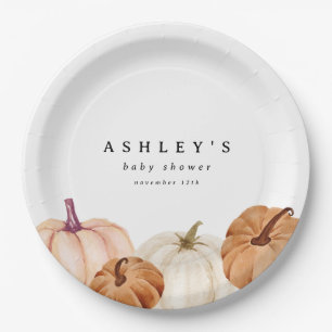 Pumpkin Baby Shower Paper Plates
