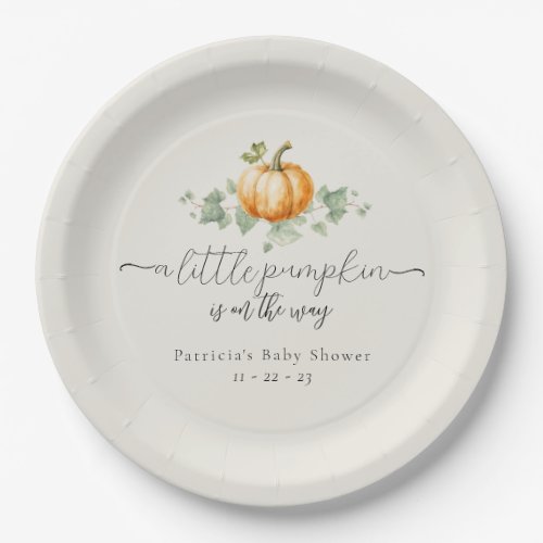 Pumpkin Baby Shower Paper Plates