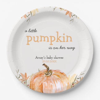 Pumpkin Baby Shower Paper Plates