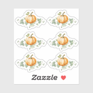 Pumpkin Baby Shower Party Decor Sticker Sheet