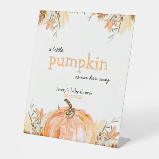 Pumpkin Baby Shower Pedestal Sign