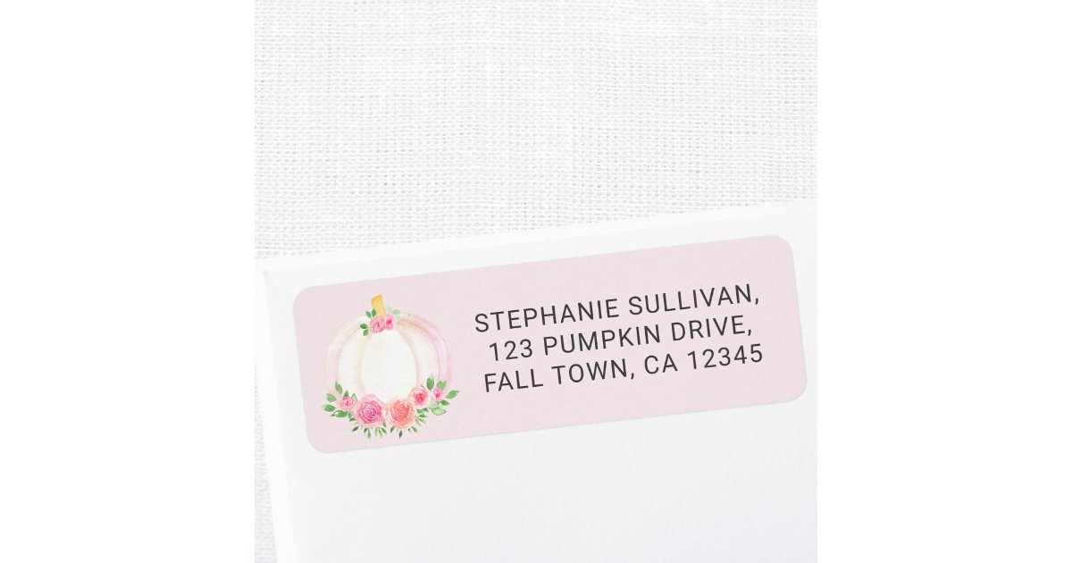 Pink Return Sign Pumpkin Baby Shower Pink Return Address Label | Zazzle