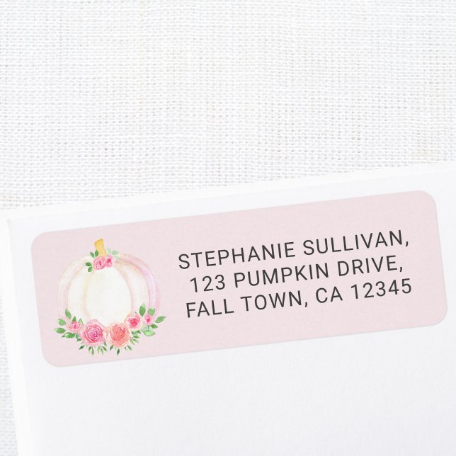 Pumpkin Baby Shower Pink Return Address Label (Creator Uploaded)