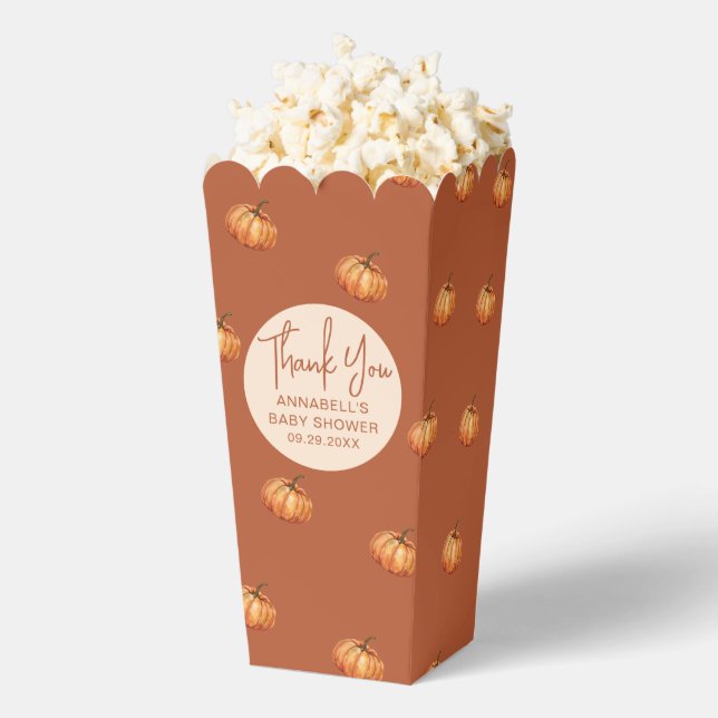 Pumpkin Baby Shower Popcorn Favor Boxes (Popped)