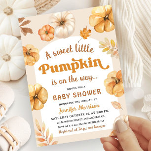 Pumpkin Baby Shower Retro Fall Gender Neutral Invitation