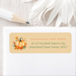 Pumpkin Baby Shower Return Address Label