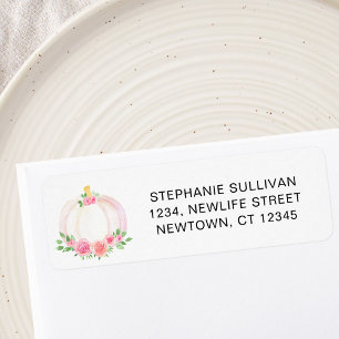 Pumpkin Baby Shower Return Address Label