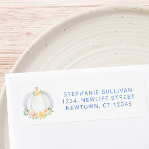 Pumpkin Baby Shower Return Address Label