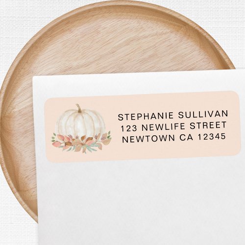 Pumpkin Baby Shower Return Address Label