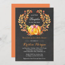 Pumpkin Baby Shower | Rustic Autumn Chalkboard Invitation