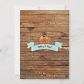 Pumpkin baby shower rustic burlap chalkboard invitation (Back)