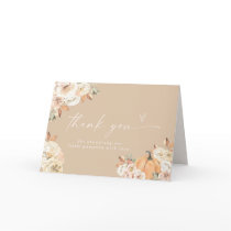 Pumpkin Baby Shower Thank You Card, Boho Fall Baby
