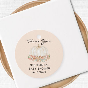 Pumpkin Baby Shower Thank You Favor Tags