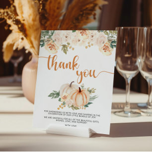Pumpkin Baby Shower Thank You Sign