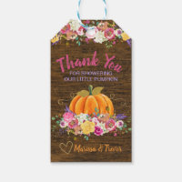 Pumpkin, Baby SHower Thank you Tag, Favor Tag, Gift Tags