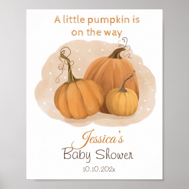 Pumpkin Baby Shower Welcome  Poster (Front)