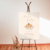 Pumpkin Baby Shower Welcome Sign, Boho Fall Shower Foam Board