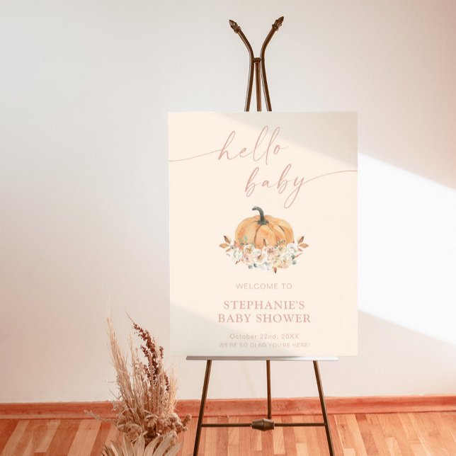Pumpkin Baby Shower Welcome Sign, Boho Fall Shower Foam Board (Creator Uploaded)