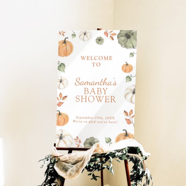 Pumpkin Baby Shower Welcome Sign, Fall Baby Shower Foam Board (Creator Uploaded)