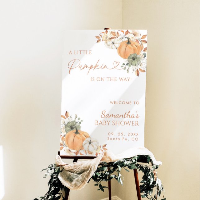 Pumpkin Baby Shower Welcome Sign, Fall Baby Shower Foam Board (Creator Uploaded)