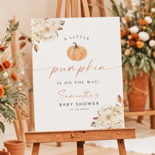 Pumpkin Baby Shower Welcome Sign, Little Pumpkin Foam Board