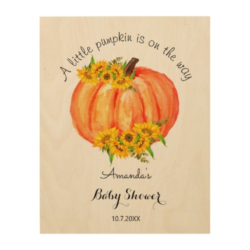 Pumpkin Baby Shower Welcome   Wood Wall Art