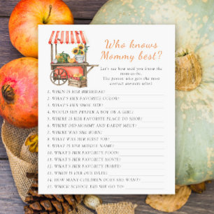 Pumpkin baby shower Who knows mommy best game