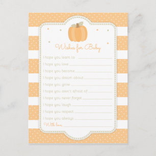 Pumpkin Baby Shower Wishes for Baby Postcard