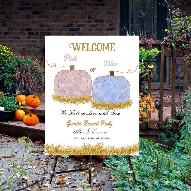  Pumpkin Babyshower Gender Reveal Party Invitation Foam Board (Creator Uploaded)